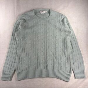vineyard vines Light Teal Cashmere Cable-Knit Pullover Sweater Women L